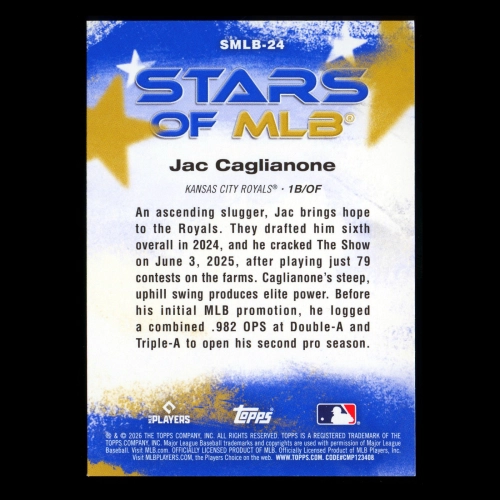 Jac Caglianone RC 2026 Topps Stars of MLB Rookie Royals