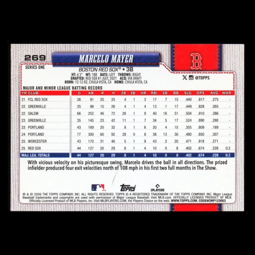 Marcelo Mayer 2026 Topps Future Stars Red Sox