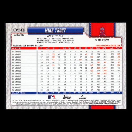Mike Trout 2026 Topps Angels