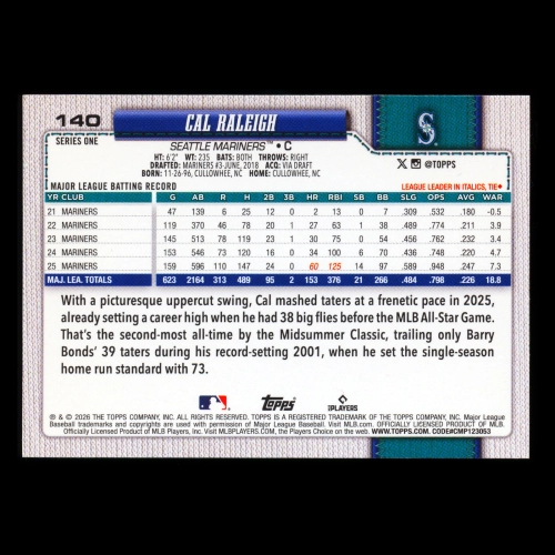 Cal Raleigh 2026 Topps Mariners