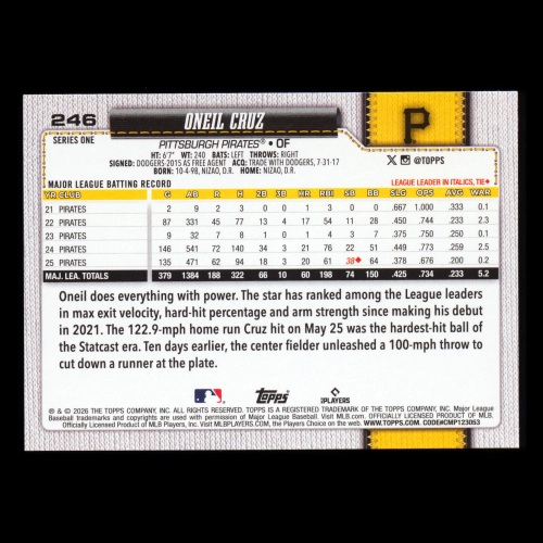 Oneil Cruz 2026 Topps Pirates
