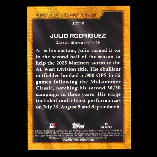 Julio Rodriguez 2026 Topps '25 All-Topps Team Mariners