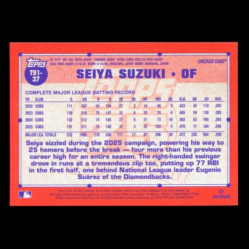 Seiya Suzuki 2026 Topps '91 Topps Cubs