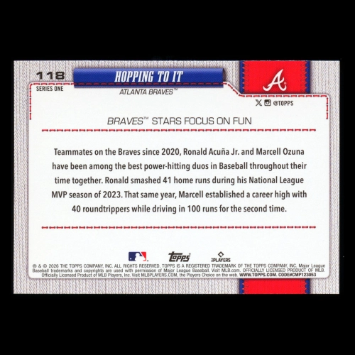 Ronald Acua Jr. 2026 Topps Combo Card Braves