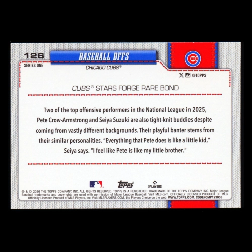 Pete Crow-Armstrong 2026 Topps Combo Card Cubs