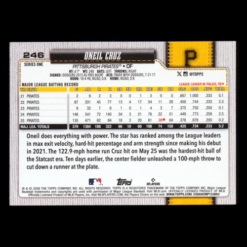 Oneil Cruz 2026 Topps Pirates