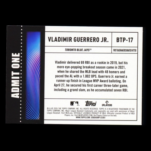 Vladimir Guerrero Jr. 2026 Topps Big Ticket Players Blue Jays