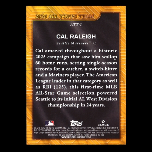Cal Raleigh 2026 Topps '25 All-Topps Team Mariners