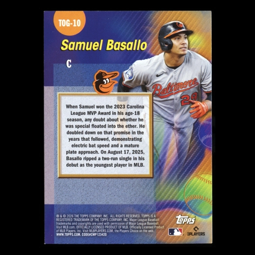 Samuel Basallo RC 2026 Topps Titans of The Game Rookie Orioles