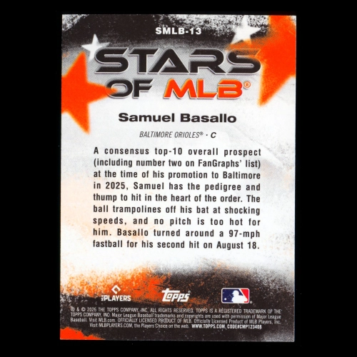 Samuel Basallo RC 2026 Topps Stars Of MLB Rookie Orioles