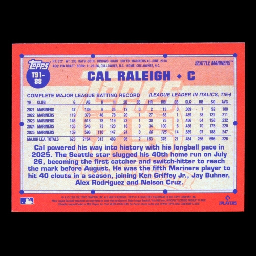 Cal Raleigh 2026 Topps '91 Topps Crackle Foil Mariners
