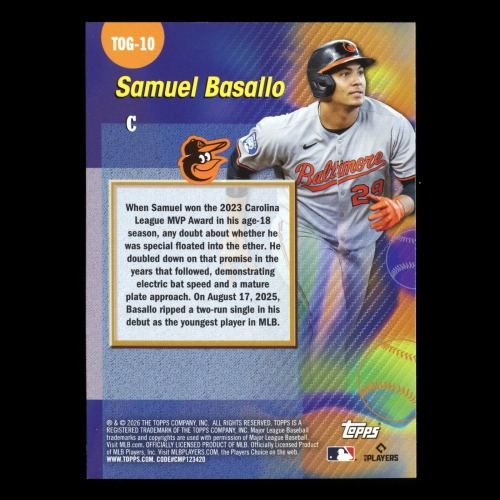 Samuel Basallo RC 2026 Topps Titans of The Game Rookie Orioles