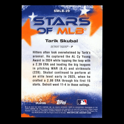 Tarik Skubal 2026 Topps Stars Of MLB Tigers
