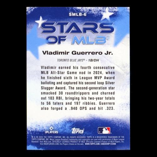 Vladimir Guerrero Jr. 2026 Topps Stars Of MLB Blue Jays