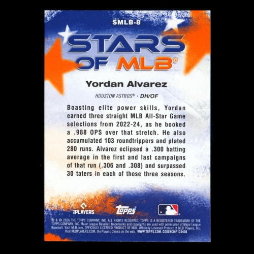 Yordan Alvarez 2026 Topps Stars Of MLB Astros