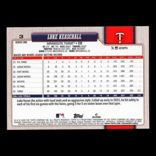 Luke Keaschall 2026 Topps All-Star Rookie Twins