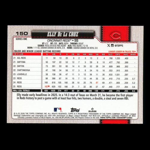 Elly De La Cruz 2026 Topps Reds