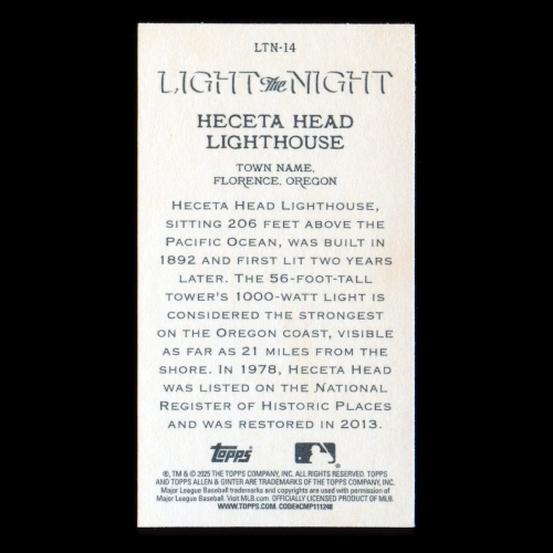 Heceta Head Lighthouse 2025 Topps Allen & Ginter Mini Light the Night