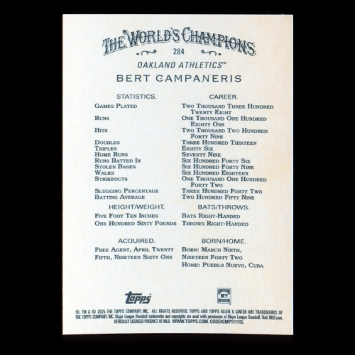Bert Campaneris 2025 Allen & Ginter Athletics