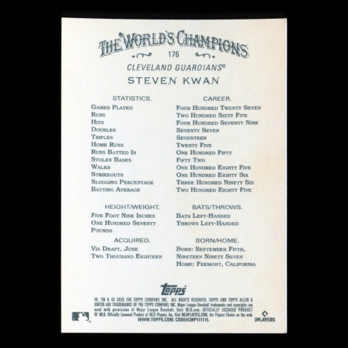 Steven Kwan 2025 Allen & Ginter Guardians