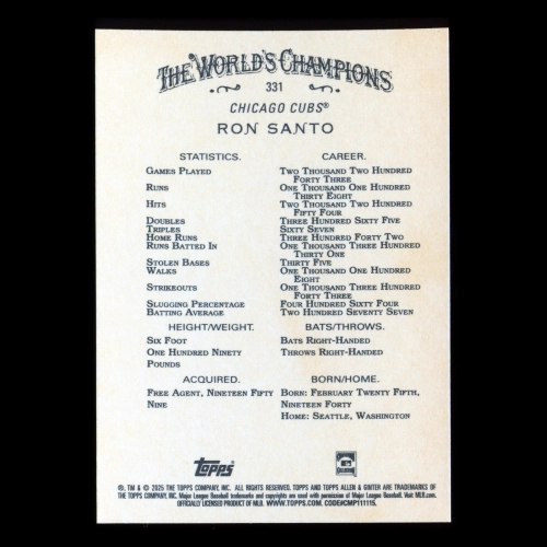 Ron Santo 2025 Allen & Ginter Cubs