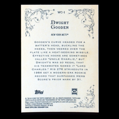 Dwight Gooden 2025 Topps Allen and Ginter Wicked Curves Mets