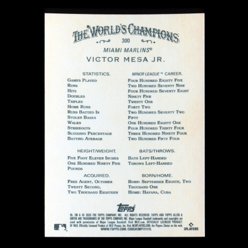 Victor Mesa Jr. RC 2025 Allen & Ginter Rookie Marlins