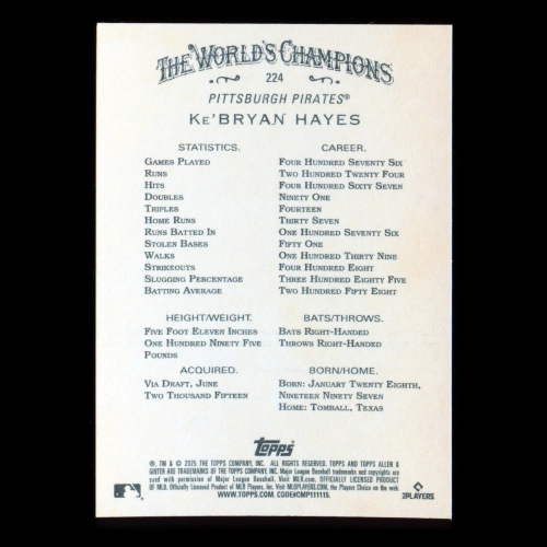 KeBryan Hayes 2025 Allen & Ginter Pirates