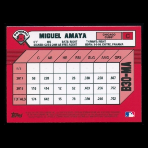 Miguel Amaya 2019 Bowman Chrome 30 Anniversary Cubs