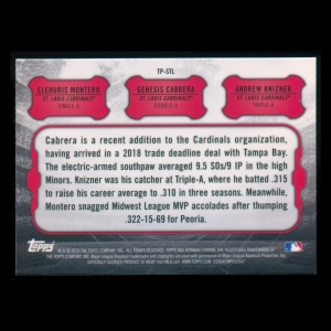 Elehuris Montero | Genesis Cabrera | Andrew Knizner RC 2019 Bowman Chrome Talent Pipeline Cardinals