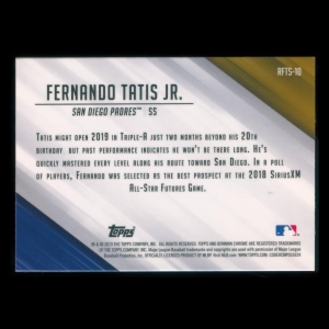 Fernando Tatis Jr. 2019 Bowman Chrome Read for the Show Padres