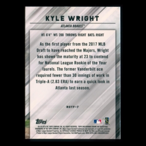 Kyle Wright RC 2019 Bowman Chrome Rookie of the Year Favorite Braves