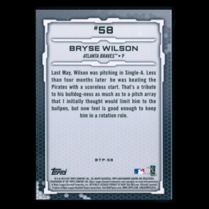 Bryse Wilson 2019 Bowman Chrome Top 100 #58 Braves