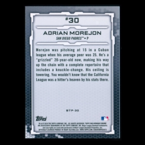 Adrian Morejon 2019 Bowman Chrome Top 100 #30 Padres