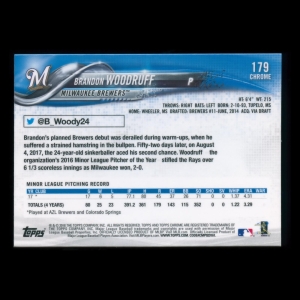 Brandon Woodruff RC 2018 Topps Chrome Rookie Brewers
