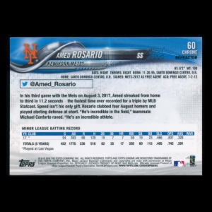 Amed Rosario RC 2018 Topps Chrome Rookie Mets