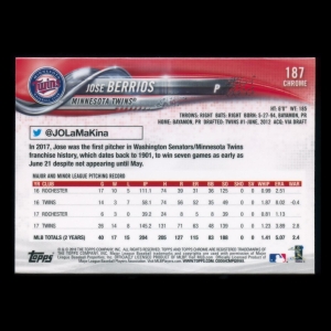 Jose Berrios 2018 Topps Chrome Twins