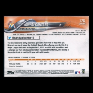 Sandy Alcantara RC 2018 Topps Chrome Rookie Marlins