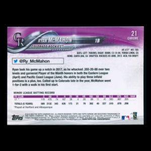 Ryan McMahon RC 2018 Topps Chrome Rookie Rockies