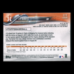 J.D. Davis RC 2018 Topps Chrome Rookie Hyper Astros