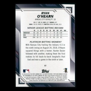 Ryan O'Hearn RC 2019 Bowman Platinum Rookie Royals
