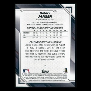 Danny Jansen RC 2019 Bowman Platinum Rookie Blue Jays