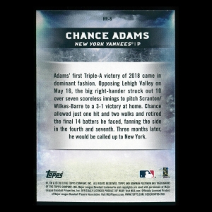 Chance Adams RC 2019 Bowman Platinum Renowned Rookie Yankees