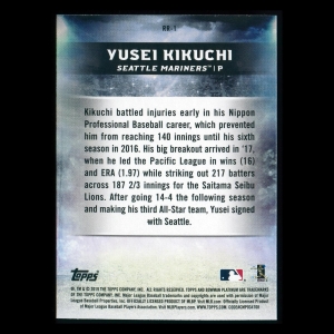Yusei Kikuchi RC 2019 Bowman Platinum Renowned Rookie Mariners