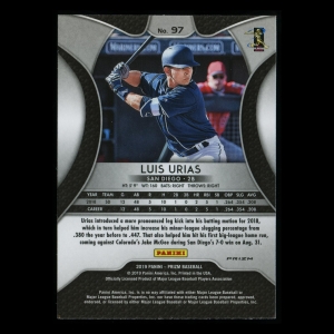 Luis Urias RC 2019 Prizm Silver Rookie Padres