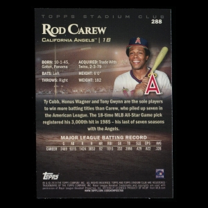 Rod Carew 2019 Stadium Club Red Foil Angels