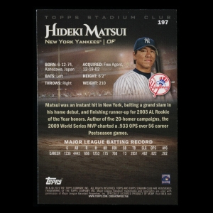 Hideki Matsui 2019 Stadium Club Black Foil Yankees