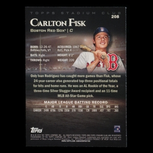Carlton Fisk 2019 Stadium Club Red Foil Red Sox