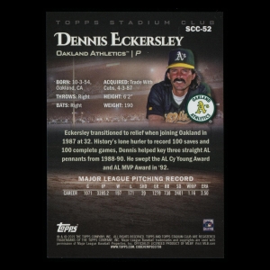 Dennis Eckersley 2019 Stadium Club Chrome Athletics