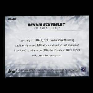 Dennis Eckersley 2019 Stadium Club Emperors of the Zone Athletics